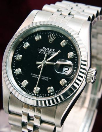 Rolex Jubilee Bracelet Black Diamond Face Datejust Men watch-Rolex Replica Watches for Sale